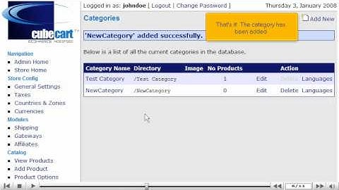 How to add categories to your store in CubeCart - Cube chart tutorial