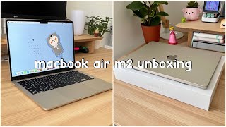 MacBook Air M2 Aesthetic Unboxing &amp; Setup *starlight* ✨