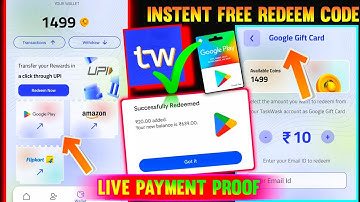 Task Wask App | Google Play Redeem Code  App | Free Redeem Code | How To Get Redeem Code