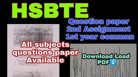 Hsbte Questions paper .1st year 2 nd assignment.#Hsbte #question#exam