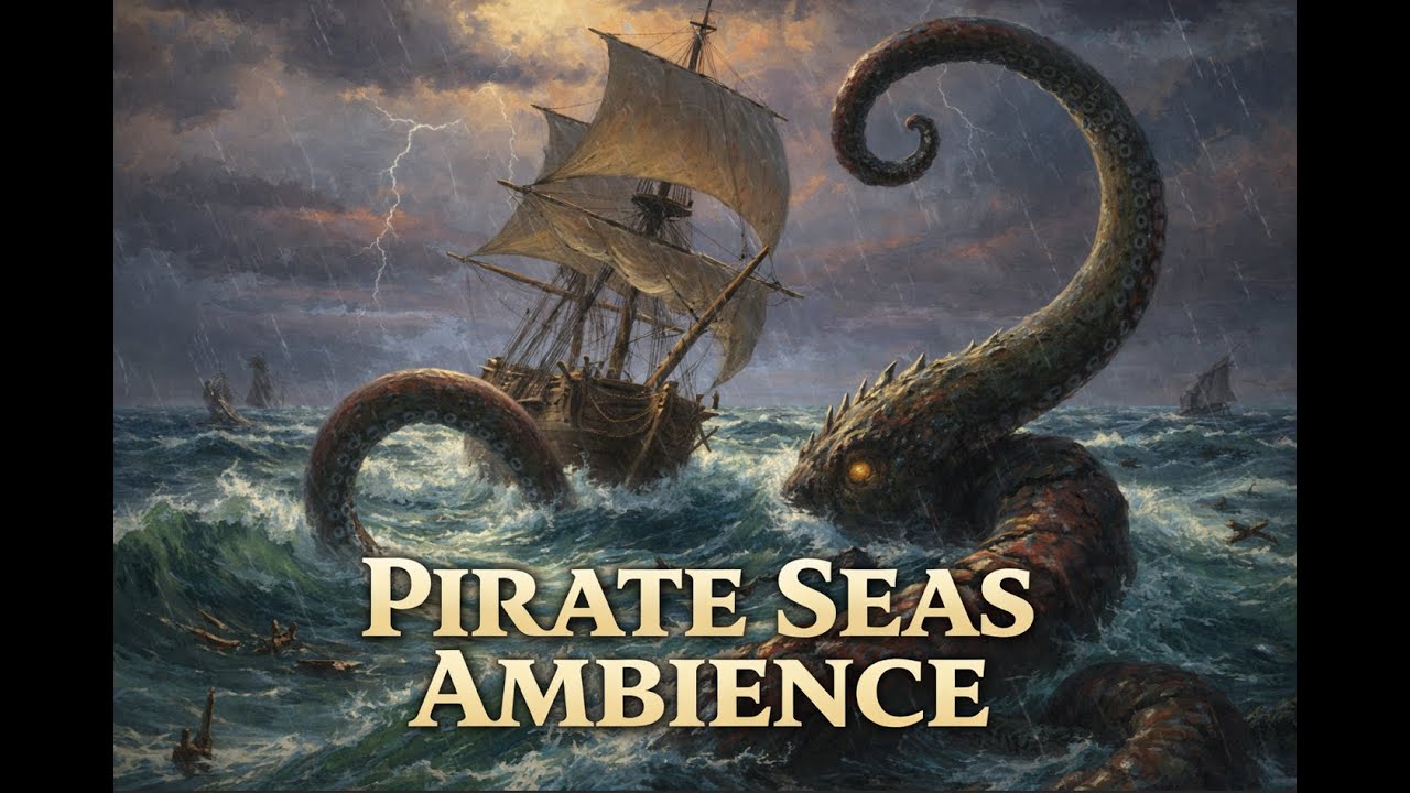 Pirate Seas Ambience – Open Ocean & Ship Life (1 Hour)
