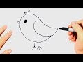 How to draw a bird very easy step by step