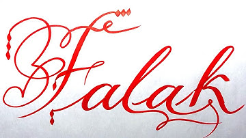 Falak Name Signature Calligraphy Status | How to write with Cut Maker  #calligraphy #cursive