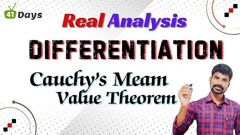 Real analysis || Differentiation || Cauchy Mean value theorem