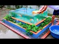 How To Make Koi Pond with Large Infinity Glass Window - Design And Decorations