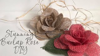 Stunning Easy Burlap Rose DIY