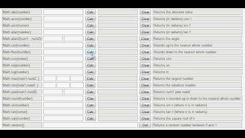 xhtml css Javascript math methods code