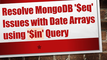 Resolve MongoDB 