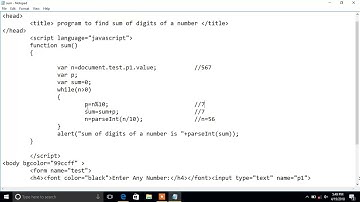 How to find sum of digits of a number using Java Script