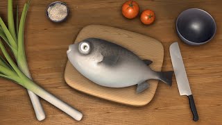 Animated movie - How to cook Fugu | Анимационный мультик - Как приготовить рыбу Фугу