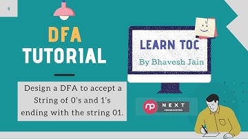 Design a DFA to accept a String of 0’s and 1’s ending with the string 01.