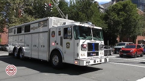 New Haven Fire Department Rescue 1 responding for an unknown odor in a high rise!