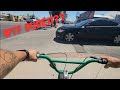 4 Stroke bmx bike ripping through Phoenix streets: Car almost hit me