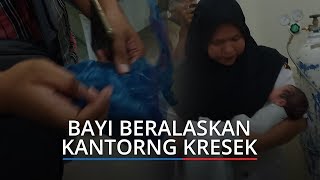 Bayi Ditemukan Berselimut dan Beralaskan Kantong Kresek Warna Biru