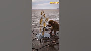 The monkey saves the apple tree from drying up..!!😱 #ai #aishorts #save #apple