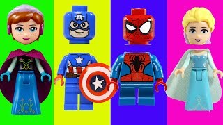 Wrong Heads Disney Frozen Lego Superhero Spiderman Captain America Finger Family Song