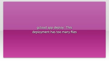 gcloud app deploy : This deployment has too many files
