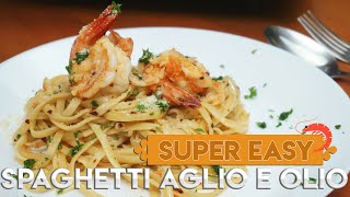 Easiest Aglio e Olio Pasta with Shrimp | 5 ingredients  Pasta Recipe