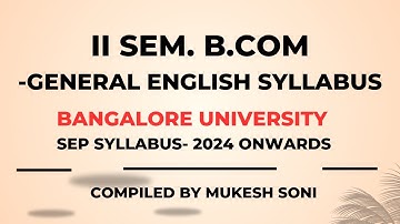 BU: 2nd Sem. B.Com- General English Syllabus