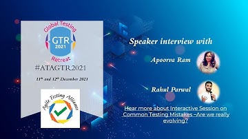 #ATAGTR2021 - Speaker Interview Series - Apoorva Ram and Rahul Parwal