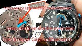 how to repair Casio edifice efr540bk watch, servicing Epson cal.Ym92a#epson #casioedifice #watches