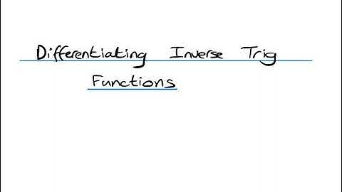 FM13 - Further Calculus 3 - Differentiating inverse trig functions