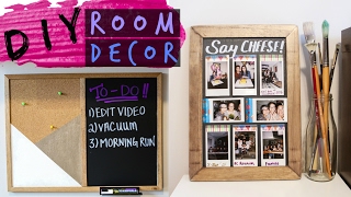 DIY ORGANIZATIONAL ROOM DECOR (Cork board, Chalkboard, Polaroid Display)