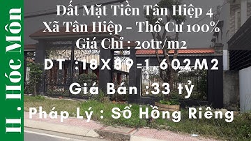 Bán Đất Thổ Cư Mặt Tiền Tân Hiệp 4 Giá Chỉ 20tr/m2,xã Tân Hiệp,Hóc Môn : LH: 0948 205 279 Mr Nguyên