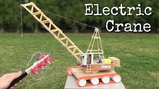 How to Make an Electric Crane with Remote Control out of Popsicle Sticks - incredible Toy