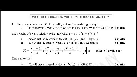 TGA PRE MOCK 0765 - KINEMATICS OF PARTICLES