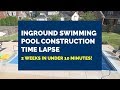 Inground pool construction time lapse 16 x 32 rectangle pool with automatic cover