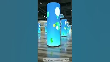 Curved Column flexible LED display #ledvideowall #indoorledscreen #indoorleddisplay