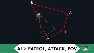 يونيتي ٣د : الذكاء الاصطناعي - عدو يقوم بدورية أوالهجوم وإضافه زاوية رؤية له