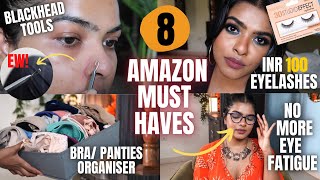 8 AMAZON PRODUCTS that I SWEAR by | Bra storage, Steamer, Blackhead tool, Face Razor |Shalini Mandal