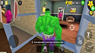 Playing as Hulk Scary Teacher 3D Prank Again Miss T All Day Gameplay