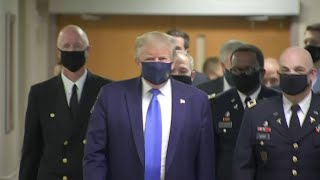 Coronavirus: la première apparition publique de Donald Trump portant un masque