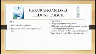 ANALISIS PERBANDINGAN PRODUK AQUA DAN LE MINERALE.MANA YANG LEBIH BAIK?