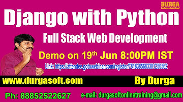 Web Development DJANGO with PYTHON Online Training in DURGASOFT