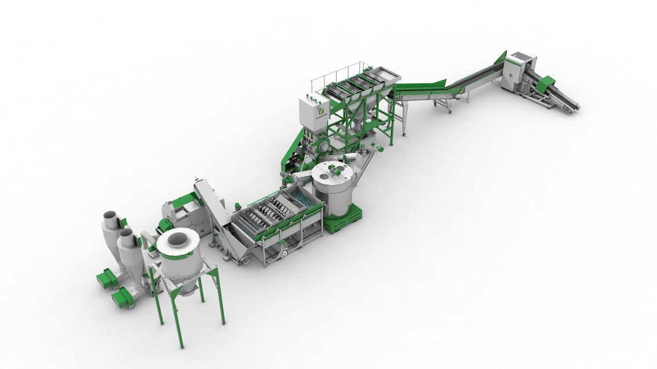 Линия по переработке сильнозагрязненных пленочных материалов