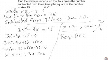 Find the whole number such that four times the number.... number makes 15.