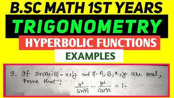 if sin(A+iB)=x+iy and if A,B,x,y are real , prove that :- (x²/sin²A)-(y²/cos²A)=1 | #bscmaths #part1
