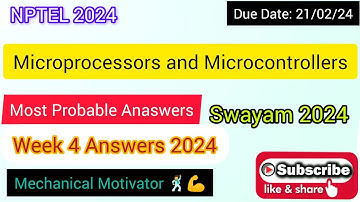 Microprocessors and Microcontrollers | Week 4 Quiz | Assignment 4 Solution | NPTEL | SWAYAM 2024