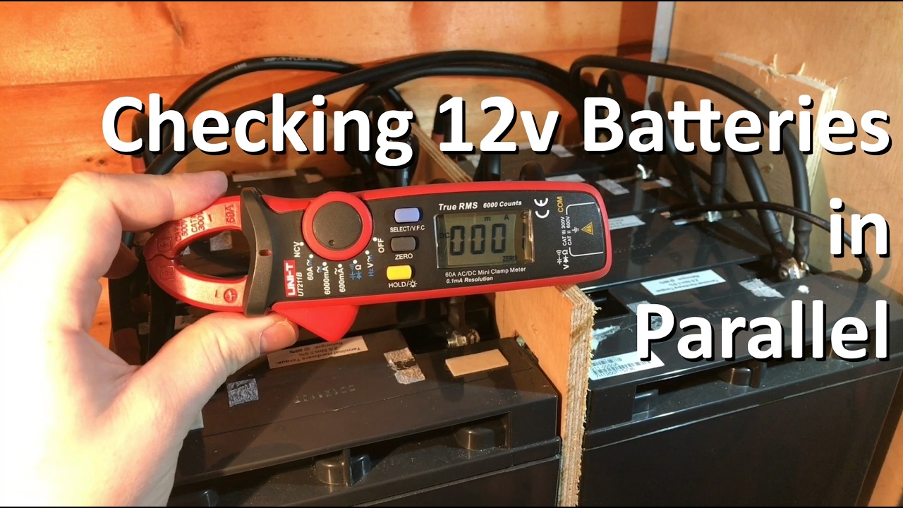 Checking 12v Batteries in Parallel - 12v Solar Shed - YouTube