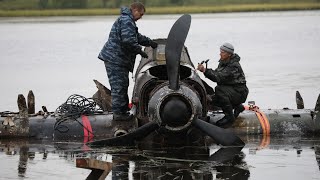 IL-2 recovering from the lake and disassembling IL-2 recovering from the lake and disassembling