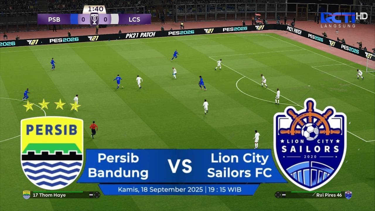 🔴[LIVE] Persib Bandung Vs Lion City Sailor - Fase Grup | Piala AFC | ACL 2 2025 - 2026 - Efootball