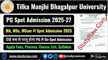 TMBU PG Spot Admission 2025 MA MSc MCom Session 2025 27 Tilka Manjhi Bhagalpur University