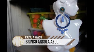 Brinco Argola Azul - passo a passo