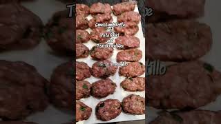 Greek Lamb kofta with feta Salad, tzatziki and Rice