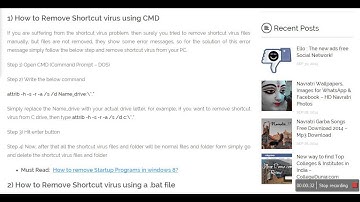 Remove ShortCut Virus From PC, Lapto, PenDrive, Memory card in just 5 Min & 3 Steps