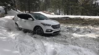 Off road. Hyundai Santa Fe off road in the snow.